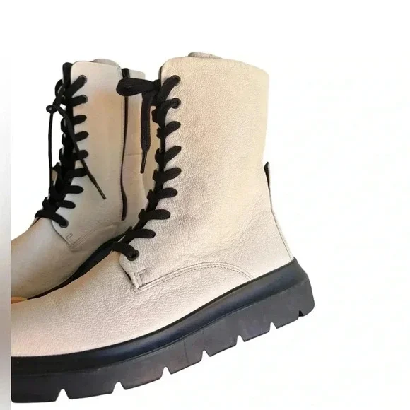 ECCO WOMEN'S NOUVELLE LACE BOOT LimeStone Side Zip Leather EU 41 US 10/10.5 - Picture 16 of 16